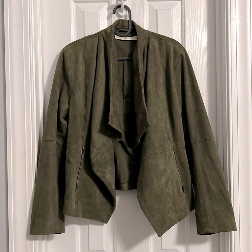 Faux Suede Olive Green Jacket